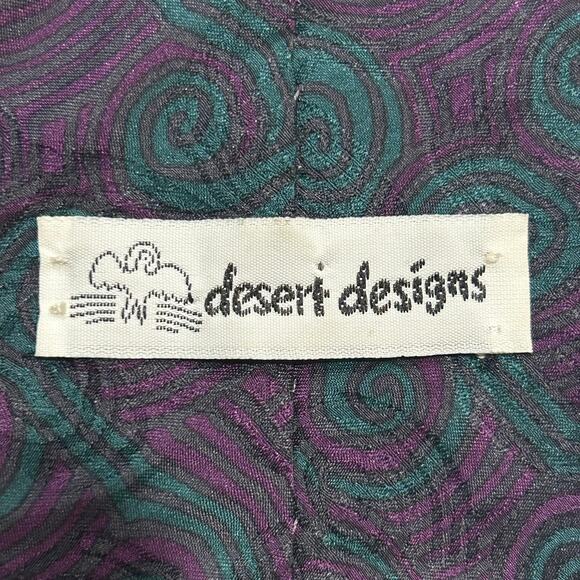 Jimmy Pike Purple and Green Abstract Tie - Picture 6 of 7